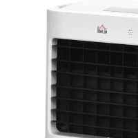 HOMCOM Climatizador de Ar Portátil Silencioso 65W Humidificador Ventoinha com Temporizador Oscilação 3 Velocidades 3 Modos 32x37x74 cm Branco(m-13)