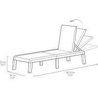 Bain de soleil - Allibert by KETER - ATLAS - Résine imitation canage - Dossier réglable - Gris graphite(m-5)
