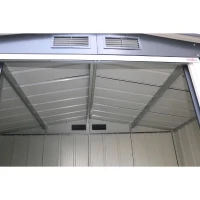 Abri de jardin en métal 4,77 m2 - DURAMAX - Kit d'ancrage inclus - Gris anthracite(m-4)