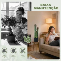 HOMCOM Cato Artificial 66 cm Planta Artificial Decorativa com Vaso e 3 Folhas para Decoração de Interiores Verde(m-5)