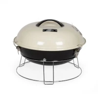 Barbecue a charbon portable - LIVOO - DOC301 - ø34 cm - Grille chromé - Hauteur 18 cm - Poignées - Loquets de sécurité(m-1)