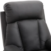 HOMCOM Fotoliu Relax Rabatabil cu Captuseala Ergonomica cuTaburet in Piele Ecologica,80 × 97 × 107cm Negru(m-10)