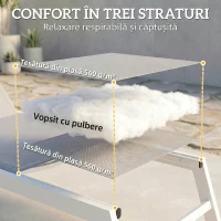 Outsunny Șezlong basculant pentru plajă(m-6)