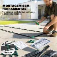 Outsunny Estufa Pequena de 3 Níveis 2 Portas Enroláveis Estrutura de Aço Cobertura de Plástico 143x46x165 cm Transparente(m-8)