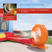 AIYAPLAY Château gonflable avec souffleur, aire de jeux gonflable avec toboggans, trampoline, piscine à balles, multicolore(m-6)