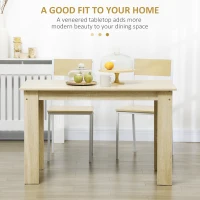 HOMCOM Dining Table for 4-6 People, Kitchen Table with Wood Effect for Dining Room, Oak(m-4)