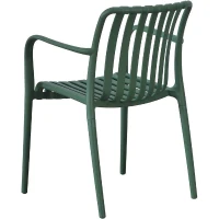 Lot de 4 fauteuils de jardin - SOLARIA - Empilables - Polypropylene renforcé - 55 x 58 x 81 cm - Vert(m-2)