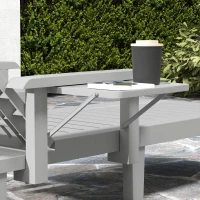 Outsunny Sdraio da Giardino Regolabile con Tavolino e Braccioli, in Polipropilene, 79x158x88 cm, Grigio Chiaro(m-9)