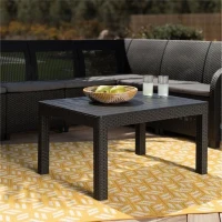 Salon de jardin - résine aspect rotin tressé - Allibert by KETER - 6 personnes - SanRemo - Gris graphite(m-3)