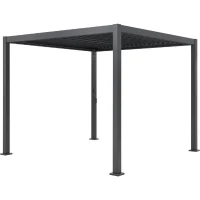 Pergola bioclimatique GAYA - Structure en aluminium et en acier - 290x290xH240 cm - Gris(m-2)