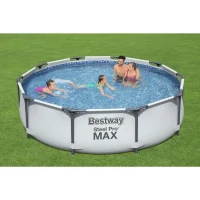 Kit Piscine hors sol tubulaire BESTWAY Steel Pro Max™ - 305 x 76 cm - Ronde (Livrée avec un patch de réparation)(m-4)