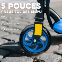 HOMCOM Trottinette électrique 120 W pliable pour enfant 7-14 ans 12 Km/h max. autonomie 10 Km max. bleu(m-8)
