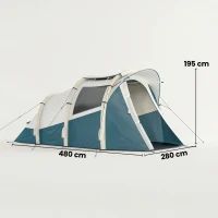 Outsunny Inflatable Camping Tent w/ Air Pump, Easy Setup 2-3 Person Blow Up Tent, Green(m-3)