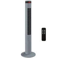 HOMCOM Oscillating Tower Fan Remote Control 3 Speed Modes Cooling Machine, Grey(m-10)