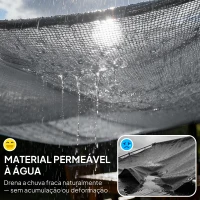 Outsunny Vela de Sombra Retangular 4x3 m Toldo Vela com Proteção UV Bolsa de Transporte Anéis de Aço Inoxidável e Cordas Cinza(m-9)