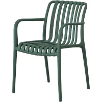 Lot de 4 fauteuils de jardin - SOLARIA - Empilables - Polypropylene renforcé - 55 x 58 x 81 cm - Vert(m-1)