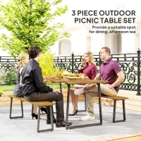 Zestaw mebli 3-częściowy, stół i ławki dla 6 osób(m-4)