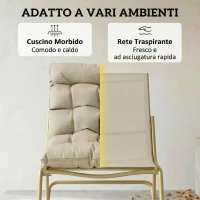 Outsunny Sedia Dondolo Esterno, Seduta 63 cm, Cuscino incluso, Colore Khaki.(m-6)