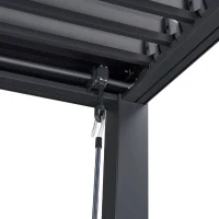 Pergola bioclimatique GAYA - Structure en aluminium et en acier - 290x290xH240 cm - Gris(m-5)