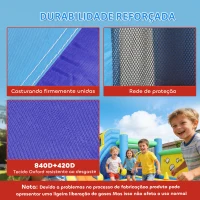 AIYAPLAY Castelo Insuflável Aquático 8 em 1 com Soprador 550W Escorrega Trampolim Escalada Piscinas Cesto Lançamento de Argolas(m-5)