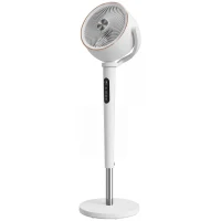 HOMCOM 20dB Silent Standing Fan, 70°+90° Auto Oscillating Fan with 12 Speeds, LED Light, Air Circulator, Remote Control, 12H Timer, Adjustable Height for Bedroom, White(m-1)