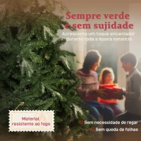 HOMCOM Árvore de Natal Artificial 180 cm Ramos Realistas com Efeito Neve Árvore de Natal com Suporte em Aço Base Dobrável Verde(m-4)