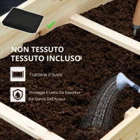 Outsunny Fioriera da Giardino a 3 Livelli, Orto da Giardino con 9 Compartimenti in Legno di Abete e Tessuto non Tessuto, 117x100x54cm, Legno naturale(m-5)