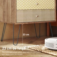 HOMCOM Cómoda 4 Gavetas Cómoda para Quarto com Pés em Forma de V de Aço Estilo Boémio 60x39x86 cm Multicor(m-7)