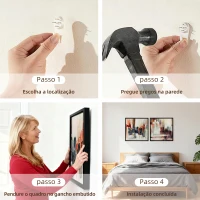 HOMCOM Quadros em Tela Abstractos 40x40 cm 2 Peças Quadros de Arte de Parede Emoldurados Decoração Moderna Multicolor(m-5)