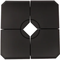Outsunny Pied de parasol lot de 4 dalles pour parasol à lester - A remplir d'eau jusqu'à 80 kg ou de sable jusqu'à 120 kg - dim. tot. 100L x 100l x 9,5H cm HDPE noir(m-1)