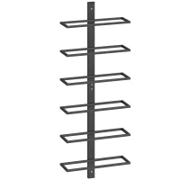 HOMCOM Wall Mounted Wine Rack, 6 Tier Metal Wine Display Rack, Storage Holder for Kitchen, Black(m-1)