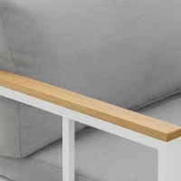 Salon de jardin d'angle 6 personnes - Aluminium - BAIA - canapé d'angle + 1 banc + table haute - Gris(m-5)