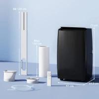 HOMCOM Portable Air Conditioner 14000 BTU, 4-in-1 Air Conditioning Unit, Dehumidifier, Cooling, Fan, Children Lock, 40m²(m-3)