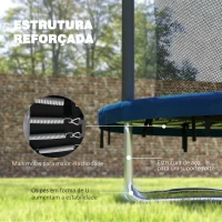 SPORTNOW Trampolim Infantil Ø183 cm, para Crianças com Rede de Segurança Barras Acolchoadas Capa de Segurança e Estrutura de Aço Azul(m-7)