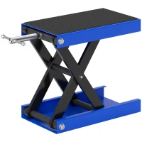 DURHAND Cavalletto Alzamoto Pieghevole e Antiscivolo in Acciaio e Gomma, 48x22.5x10-37 cm, Blu e Nero(m-10)