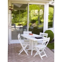 Chaise pliante Miami - GROSFILLEX - Blanc - Résistante aux intempéries et peu encombrante(m-5)