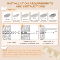 PawHut Cat Wall Shelves, 3PCs Cat Wall Funiture with Scratching Post, Perches, Ladder, Steps, Scratching Board, Ceiling Wall Mounted Cat Shelves for Indoor Cats, Kitten, Beige(m-7)