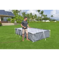 Piscine hors sol tubulaire BESTWAY - Steel Pro™ - 366 x 201 x 66 cm - Rectangulaire - décor graphique(m-3)