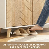 HOMCOM Sapateira para Entrada com Prateleiras Ajustáveis para 15 Pares de Sapatos 75x35x104 cm Branco e Madeira(m-6)