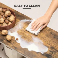 HOMCOM Side Table, Narrow End Table with Storage Shelves, S-Shaped, 3-Tier, 50W x 19.5D x 58H cm, Rustic Brown(m-6)