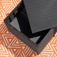 Salon de jardin avec coffre de rangement - en résine - Allibert by KETER - 4 personnes - SanRemo - Gris graphite(m-4)