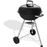 Barbecue a charbon - Weber - Compact Kettle - Ø47 cm - Acier émaillé - Clapet d'aération - 6 couverts - Noir(m-3)