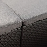 Salon de jardin avec coffre de rangement - en résine - Allibert by KETER - 4 personnes - SanRemo - Gris graphite(m-6)