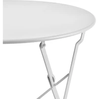 Set bistrot 2 personnes - Table ronde pliante 60 cm + 2 chaises - Acier thermolaqué - Gris(m-6)