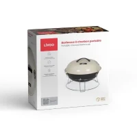 Barbecue a charbon portable - LIVOO - DOC301 - ø34 cm - Grille chromé - Hauteur 18 cm - Poignées - Loquets de sécurité(m-6)