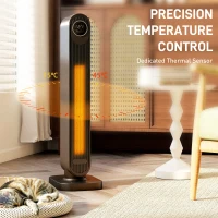 HOMCOM 2000W Ceramic Electric Heater with Fan, Timer, Oscillation - Black(m-7)