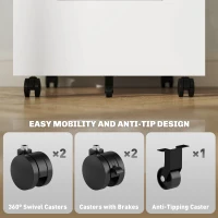 Vinsetto Three-Drawer Steel Filing Cabinet - White(m-7)