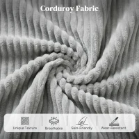 HOMCOM Overstuffed Corduroy Electric Lift Recliner Chair - Light Grey(m-6)