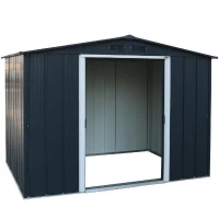 Abri de jardin en métal 4,77 m2 - DURAMAX - Kit d'ancrage inclus - Gris anthracite(m-2)