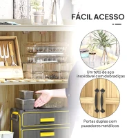 Outsunny Armário de Exterior em Madeira com Tampo Basculante Prateleira 2 Portas para Armazenamento de Ferramentas 74x43x88 cm Madeira(m-5)